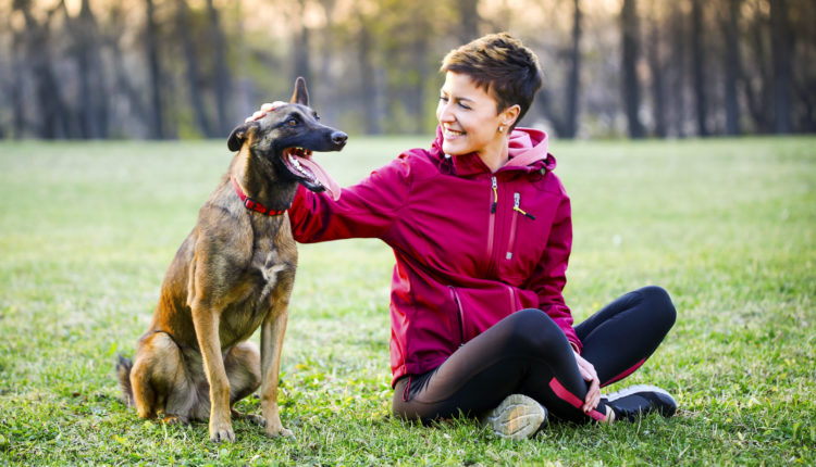 Woman with her dog